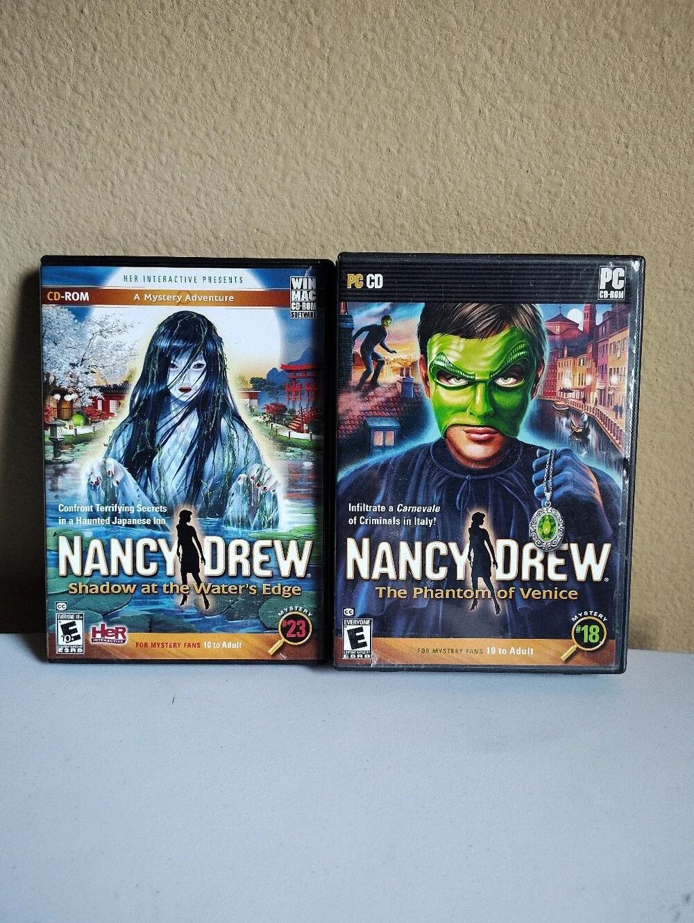 Nancy Drew Lot Of 2 PC Games-Phantom Of Venice -Shadow At The Water's Edge -Used